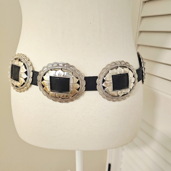 Vintage 1990s Brighton sunflower concho belt SIze Medium - Picture 5 of 11